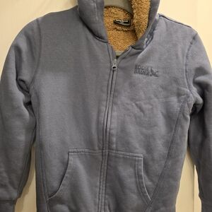 Eddie Bauer Medium (10/12) Kids Blue Jacket with Tan Lining